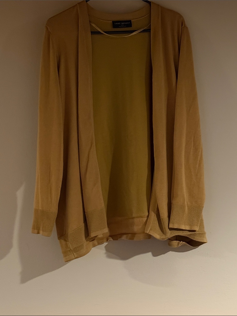 Lane Bryant Mustard Open-Front Cardigan